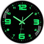 Horloge murale numrique silencieuse sans tic tac lumineuse 20 cm design moderne - grande digitale  ...