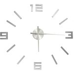Horloge murale?pendule murale 3d design moderne argent� 100 cm xxl cfw168098