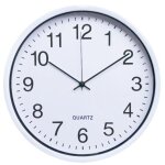 Horloge murale radio pilot�e � quartz silencieuse blanche � 31cm avec trotteuse changement d'heure automatique ...