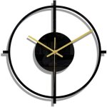 Horloge murale rond noir design moderne silencieuse d�corative bureau salon chambre