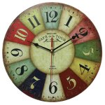 Horloge murale rustique vintage, 30cm silencieux cadran en bois horloge dcor  la maison