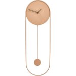 Horloge murale suspendue 20 x 62 cm design moderne avec pendule dcoratif sans chiffres acier rose salvan ...