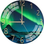 Horloge murale en verre de 30 cm, horloge quartz ronde modern silencieuse sans tic - tac horloge murale ...