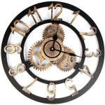 Horloge murale vintage, 3d horloge pendule murale en chiffres romains pour salon, salle, chambre, cuisine, ...