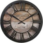 Horloge murale vintage noir en bois 39 cm design r�tro