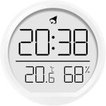 Horloge num�rique compacte, thermohygrom�tre, temp�rature et humidit�, aspiration magn�tique (blanc)