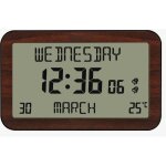 Horloge r�veil num�rique murale radiopilot�e - calendrier date jour et heure - grands chiffres - 6 langues ...