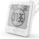 Horloge de salle de bain - horloge num�rique � ventouse - avec �cran lcd - affichage de l?humidit�, de ...