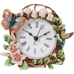 Horloge de table florale d�corative (papillon et oiseau)cadre floral exquis orn� de fleurs orn�es de ...