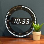 Horloge de table numérique led silencieuse - horloge murale électronique noire - horloge de bureau ronde ... Horloge de table numérique led silencieuse - horloge murale électronique noire - horloge de bureau ronde ...