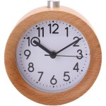 Horloge de table ronde en bois avec veilleuse, dispositif de chronom�trage de bureau simple et cr�atif, ...