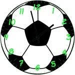 Horloge en verre ballon de football 29 cm