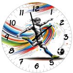 Horloge en verre footballeur 29 cm