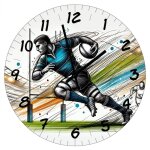 Horloge en verre rugby 29 cm
