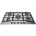 Hotpoint pnn 751 ix plaque de cuisson gaz - 5 foyers - 10, 5kw - l75 x p51cm - revetement inox - inox ...