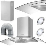Hotte de cuisine murale elegante 90 cm berdsen bt 223 en acier inoxydable