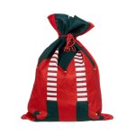Hotte de no�l en velours 'lutin' 70cm rouge
