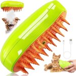 Brosse vapeur chat, 3 - in - 1 brosse chat vapeur vert brosse a vapeur pour chat multifonction brosse ...