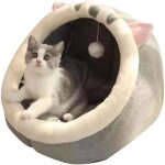 Lit pour chat - tapis de grotte lavable lit niche pour chat d'intrieur lit pour chat grotte de chat ...