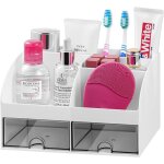 Organisateur de lavabo de salle de bain avec 8 emplacements pour dentifrice et tiroirs, organisateur ...