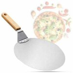 Houhence ? pelle � pizza en acier inoxydable ? manche en bois ? � 25, 5 cm ? pour pizzas, tartes flamb�es ...