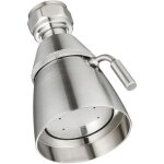Pommeau de douche à haut débit en nickel brossé, pulvérisateur de douche simple en laiton d'angle, angle ... Pommeau de douche à haut débit en nickel brossé, pulvérisateur de douche simple en laiton d'angle, angle ...