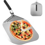 Houhence - professionnelle pelle a pizza perfor�e 32 x 32 cm, support de grande surface, avec poign�e ...