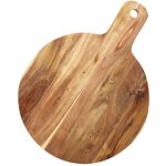 Planche � d�couper ronde en acacia avec poign�e