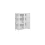 Vitrine 2 portes 80x40x101cm en verre et mtal blanc - kubix