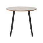 House nordic - table d'appoint ronde effet travertin et m�tal �55cm - beige - aalst