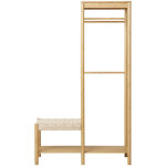 House nordic - vestiaire d'entr�e en bambou et corde h165cm - bois clair - ember