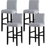 Housse de bar lastique 4 pices - housse tabouret de bar - housse chaise de bar avec dossier - pour ...