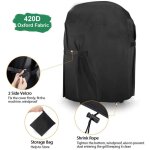 Housse de barbecue ronde impermable en tissu oxford 420d, coupe - vent, anti - uv, avec poignes (71 ...