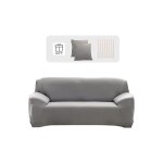 Housse de canap 2 place 145 - 185 cm - extensible avec accoudoirs - gris - universelle