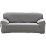 Housse de canap� 3 place 195 - 230 cm - extensible avec accoudoirs - gris