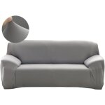 Housse de canap 3 places avec accoudoir extensible - revtement de canap pour salon chambre - gris ...