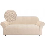 Housse de canap� 3 places en jacquard beige � chevrons [43 - z5 - bz]
