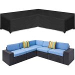 Housse de canap� d'angle - 215x215x87 cm - noir - housse de canap� de jardin - housse de mobilier de ...