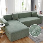 Housse canap� d'angle extensible imperm�able 1 place verte universelle