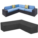 Housse canap d'angle jardin impermable 210d oxford anti - poussire housse pour meubles de jardin forme ...