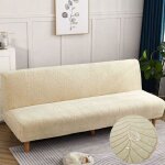 Housse de canap� clic - clac jacquard, extensible, imperm�able, universelle sans accoudoirs, beige, 160 ...