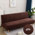Housse de canap� clic - clac jacquard, extensible, imperm�able, universelle sans accoudoirs, brun, 160 ...