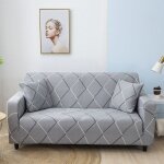 Housse de canap� extensible 2 place couverture canap� avec accoudoirs, plaid simple, gris[sft86]