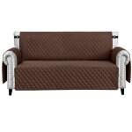 Housse de canap� fauteuil imperm�able poches lat�rales antitache antid�rapant marron - 2 places