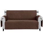 Housse de canapé fauteuil imperméable poches latérales antitache antidérapant marron - 3 places Housse de canapé fauteuil imperméable poches latérales antitache antidérapant marron - 3 places