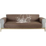 Housse de canap impermable revtement de canap protege canape avec accoudoirs (caf, 3 places)