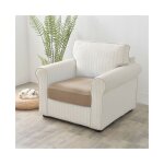 Housse de canap�, velours, beige, caf� au lait 150 - 190cm