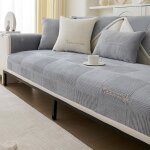 Housse de canap� en velours doux ? housse brod�e antid�rapante pour canap� modulaire, protection de meuble ...