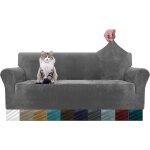 Lauwexe - housse de canap en velours, housse canape 3 places, sofa cover extensible, universelle housse ...