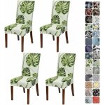 Housse de chaise extensible 4 pices, housse de chaise salle  manger, facile  installer et nettoyer, ...